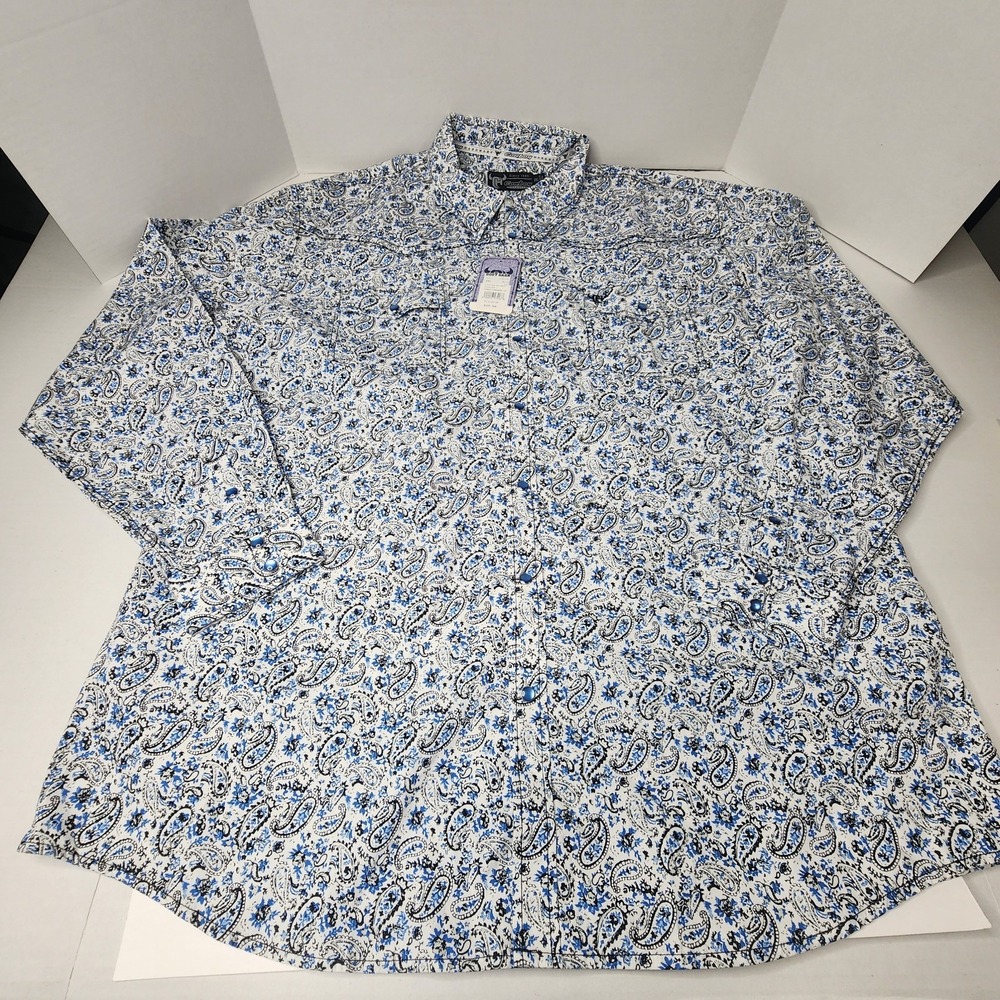 Cowboy Hardware Mens Shirt Snap Button Western 2XL Paisley Print Long Sleeve NWT